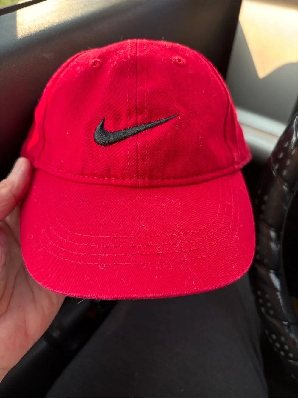 Nike Red Baseball Cap with Black Swoosh